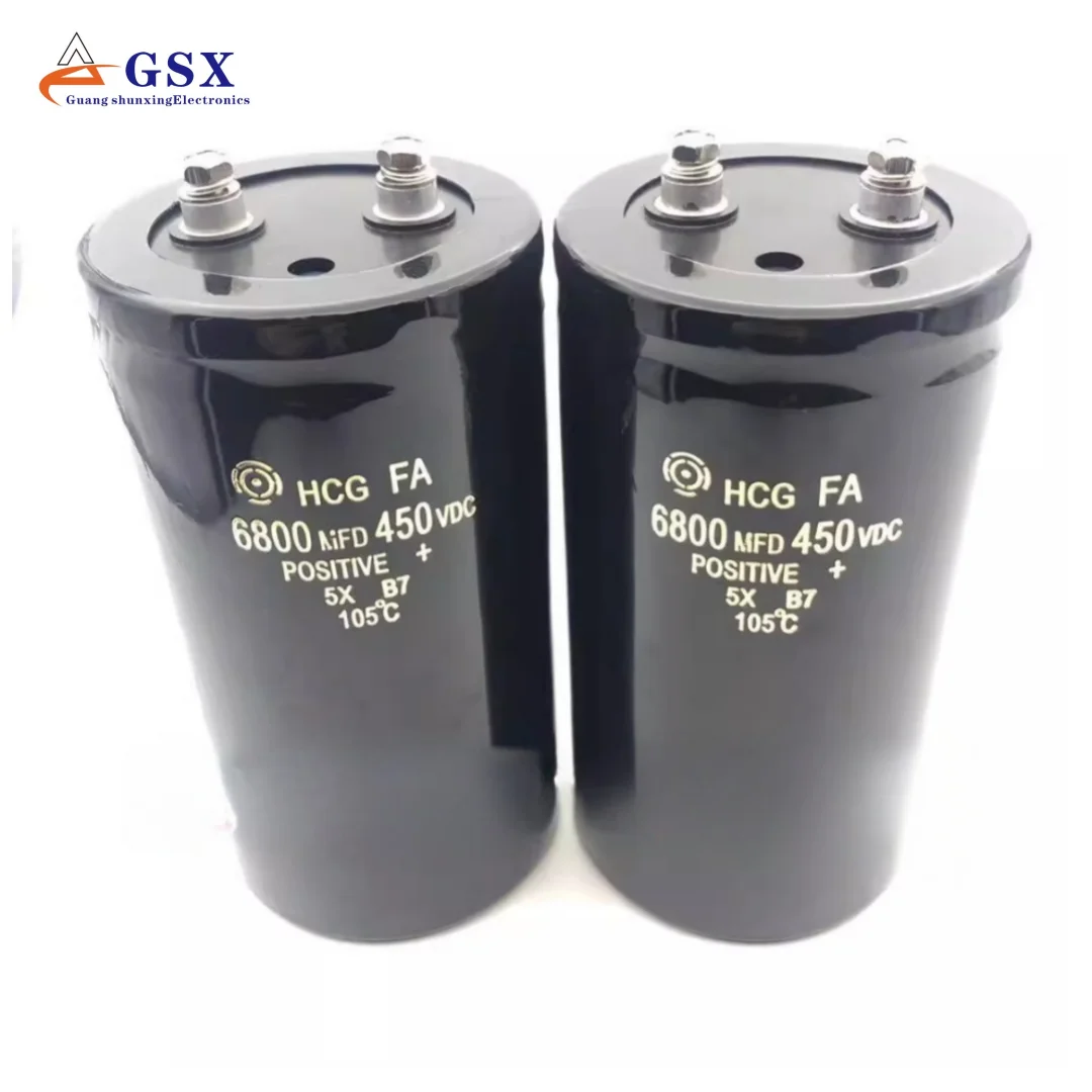 

1pcs Brand new original Black Diamond 450V6800UF inverter filter capacitor with a withstand voltage of 500V DC