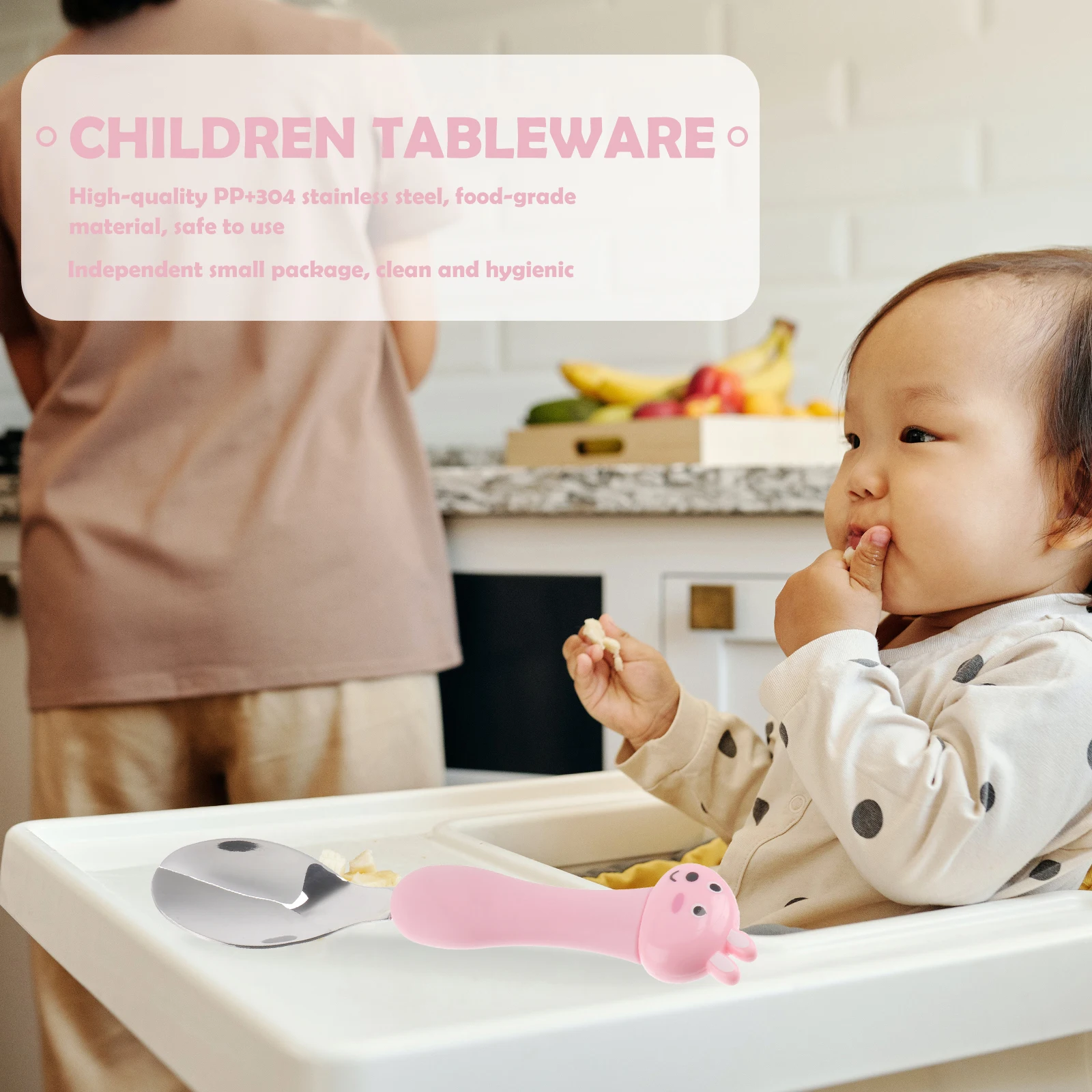 

Детский набор столовых приборов, посуда для маленьких детей, детские вилки, ложки, посуда из нержавеющей стали для малышей 304, посуда