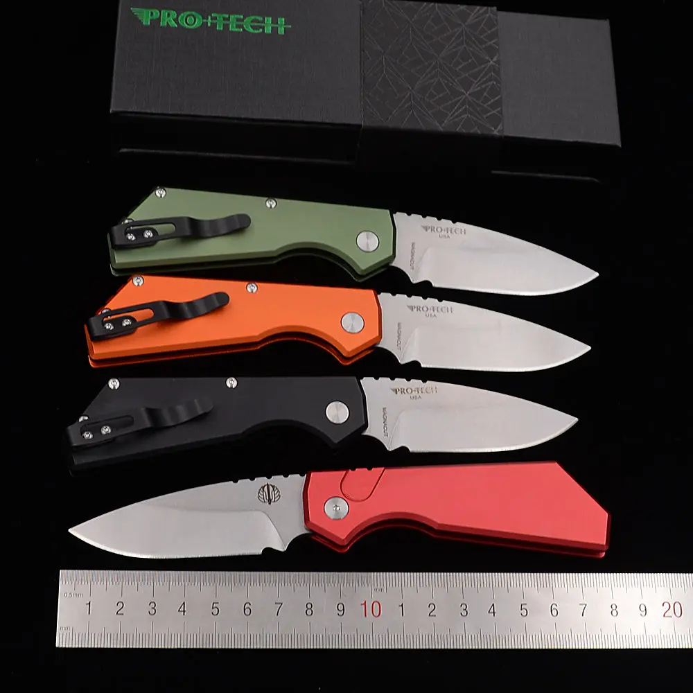 JUFULE Made Strider Pro-Tech PT - A Mark MagnaCut Logo Aluminum Handle Camping Hunting Survival EDC Pocket Tool Folding Knife