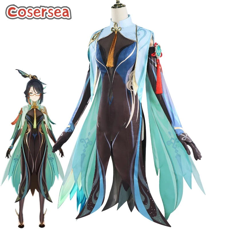 

Cosersea Xianyun Cosplay Costume Game Genshin Impact Liyue Xianyun Cloud Retainer Role Play Women Dress Outfit Fullset Suit