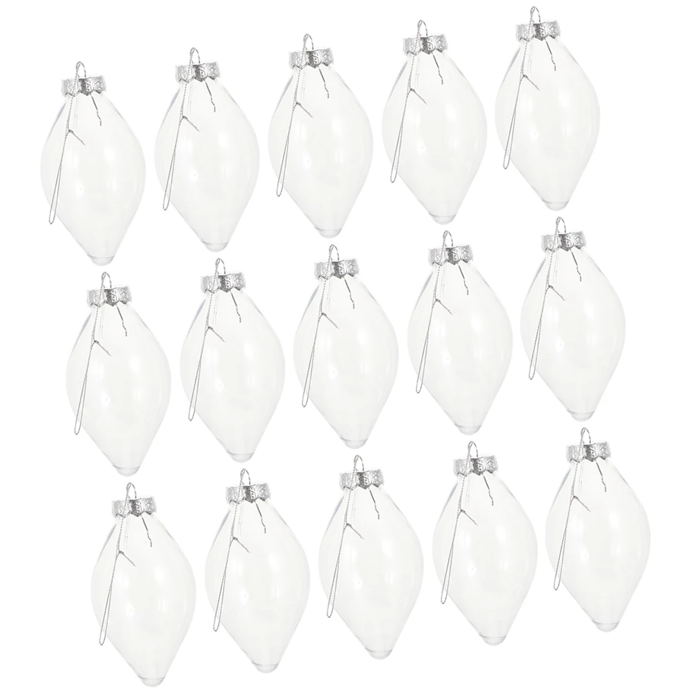 

24Pcs Bulb Shaped Fillable Ball Ornament Clear Plastic Hanging Christmas Decor for Tree Window Door Party Favors Treats