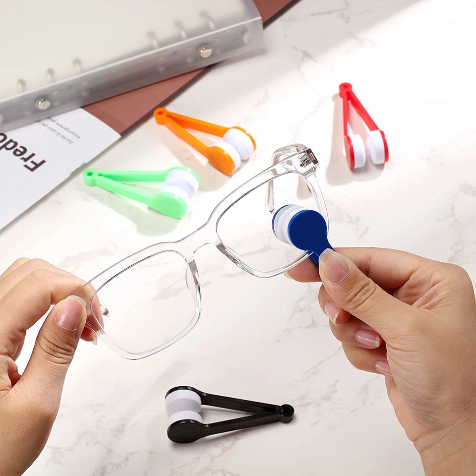 NONOR Mini Sun Glasses Eyeglass Microfiber Cleaner Soft Brush Cleaning Tool Glasses Accessories Cleaning Clip
