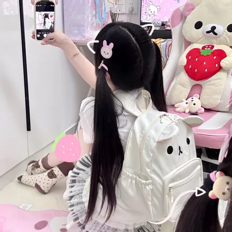 Милый рюкзак Rilakkuma с мультяшной вышивкой, вместительный школьный ранец для студентов, нейлоновые многофункциональные сумки