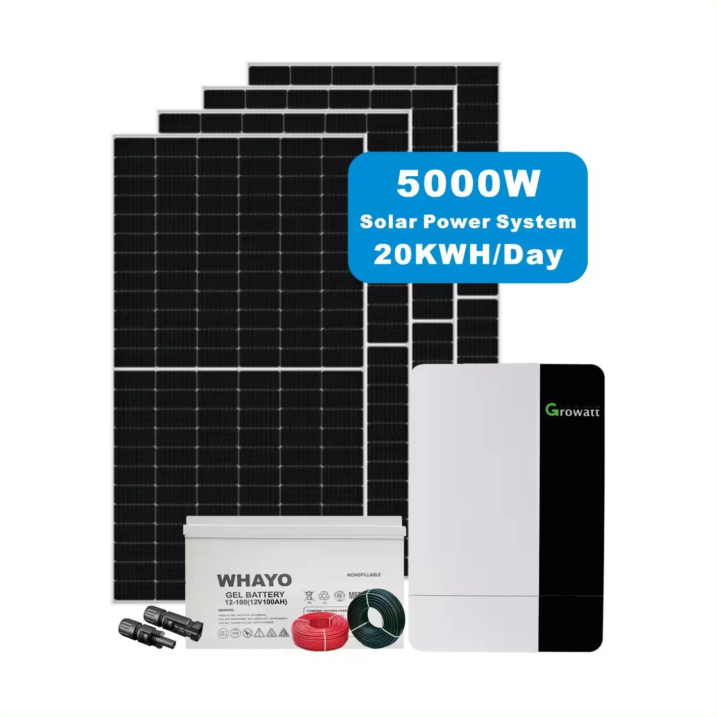 Solar Power System 3000W 5000W 6000W Off Grid MPPT Inverter with Solar Panel for House Use Customize