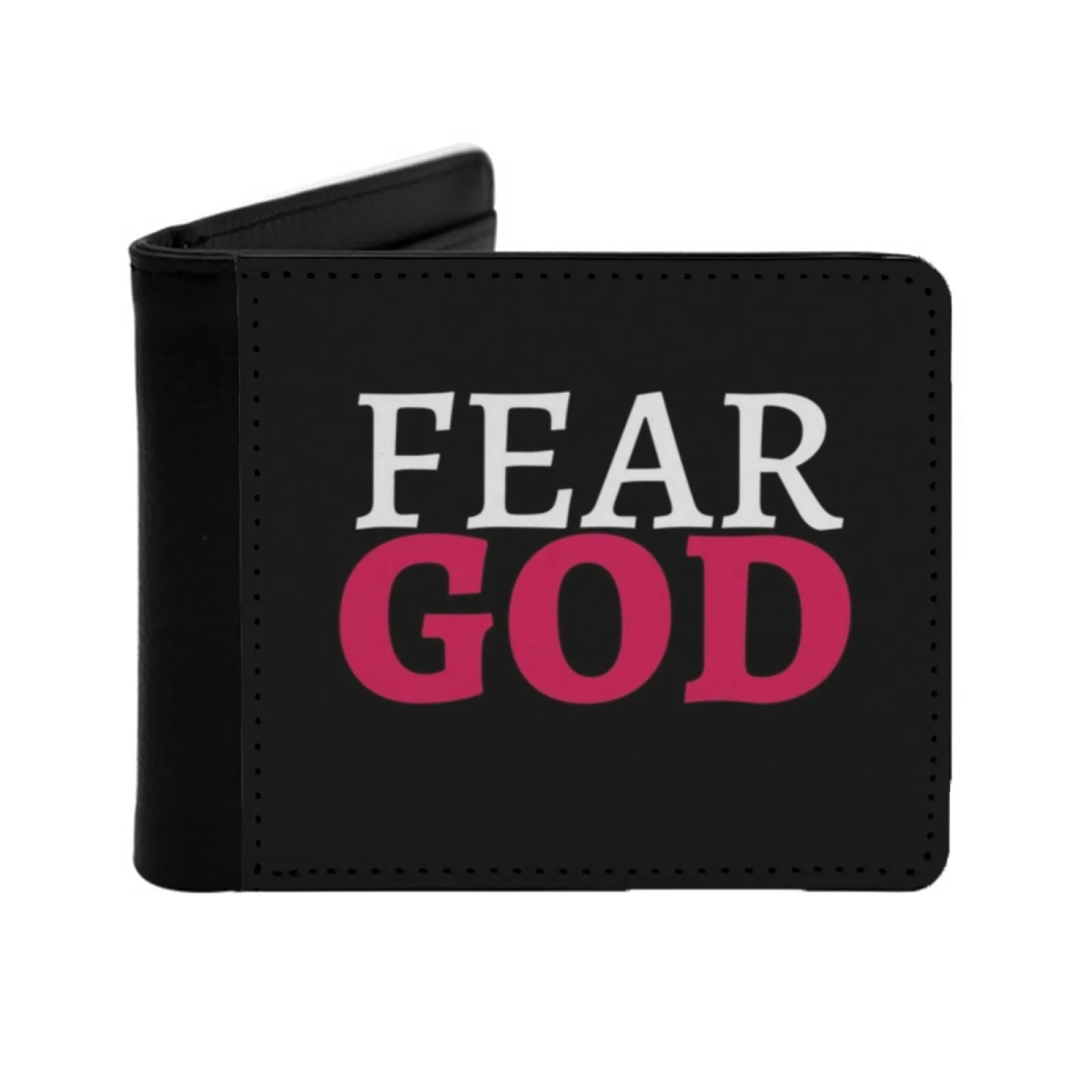 

Мужской кожаный кошелек Fear God, держатели для кредитных карт/Id, сумка для денег, мужские короткие кошельки, христианский кальвинист, баптист