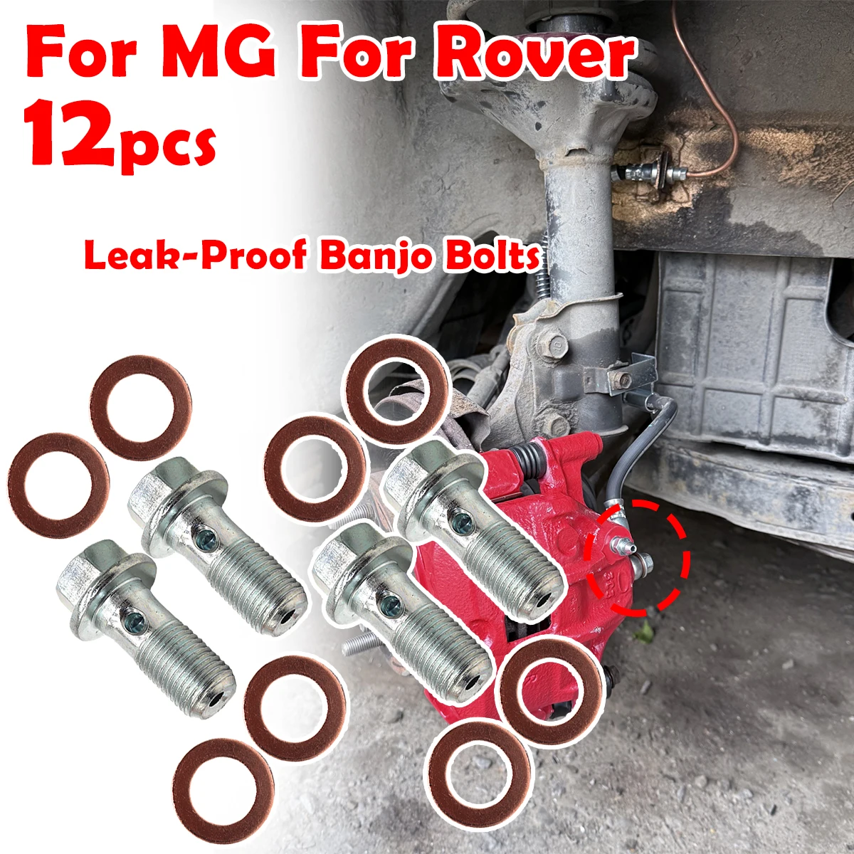 

2kit Front Left Right Caliper Hose Lines Banjo Fittings Bolts Sealing Washers For MG Rover For MGF For MGTF 1995 1996 1998-2009