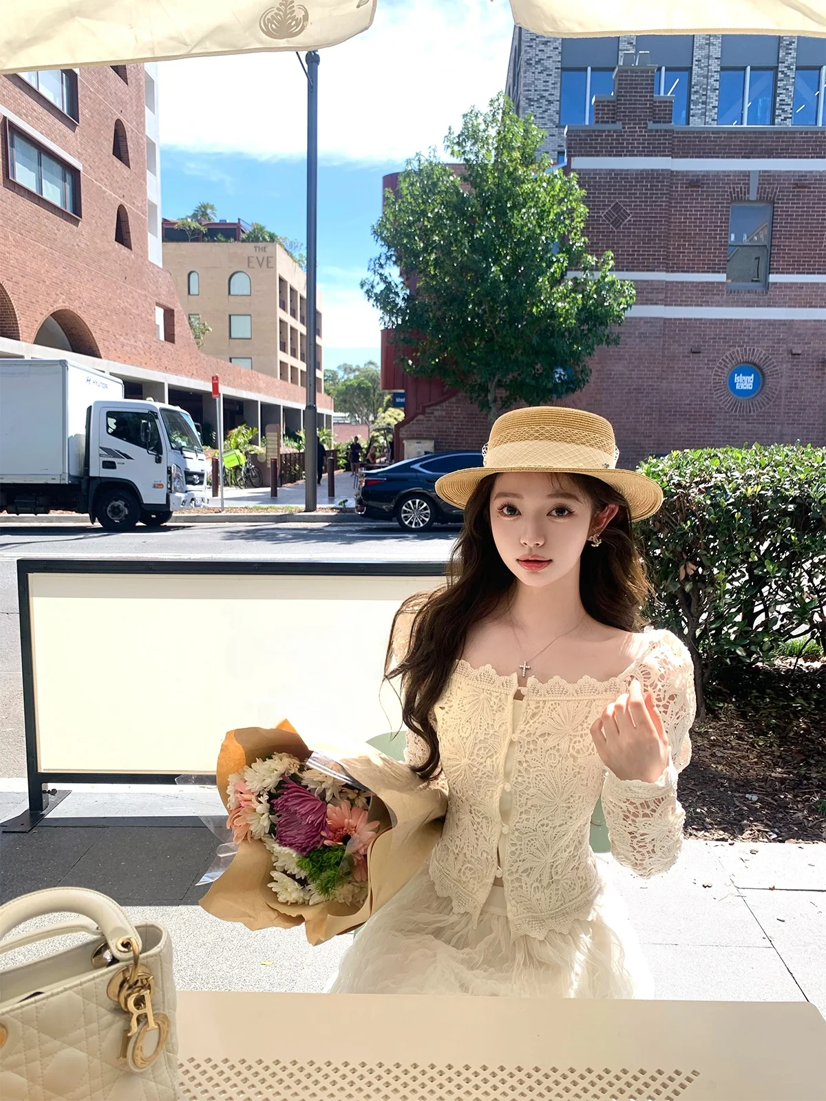 

Романтический кружевной топ с вышивкой и вырезами от Chen Jiannan, французский стиль, свободный крой, 100% полиэстер, женская блузка