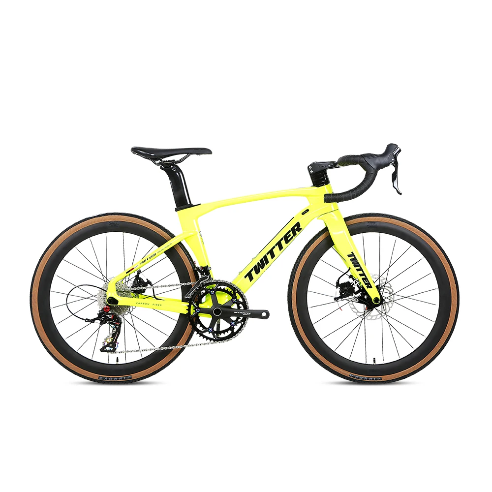 TWITTER RIVAL-22S full internal cable routing disc brake breaking the wind race Student T800 carbon fiber road bike 24*36 inches