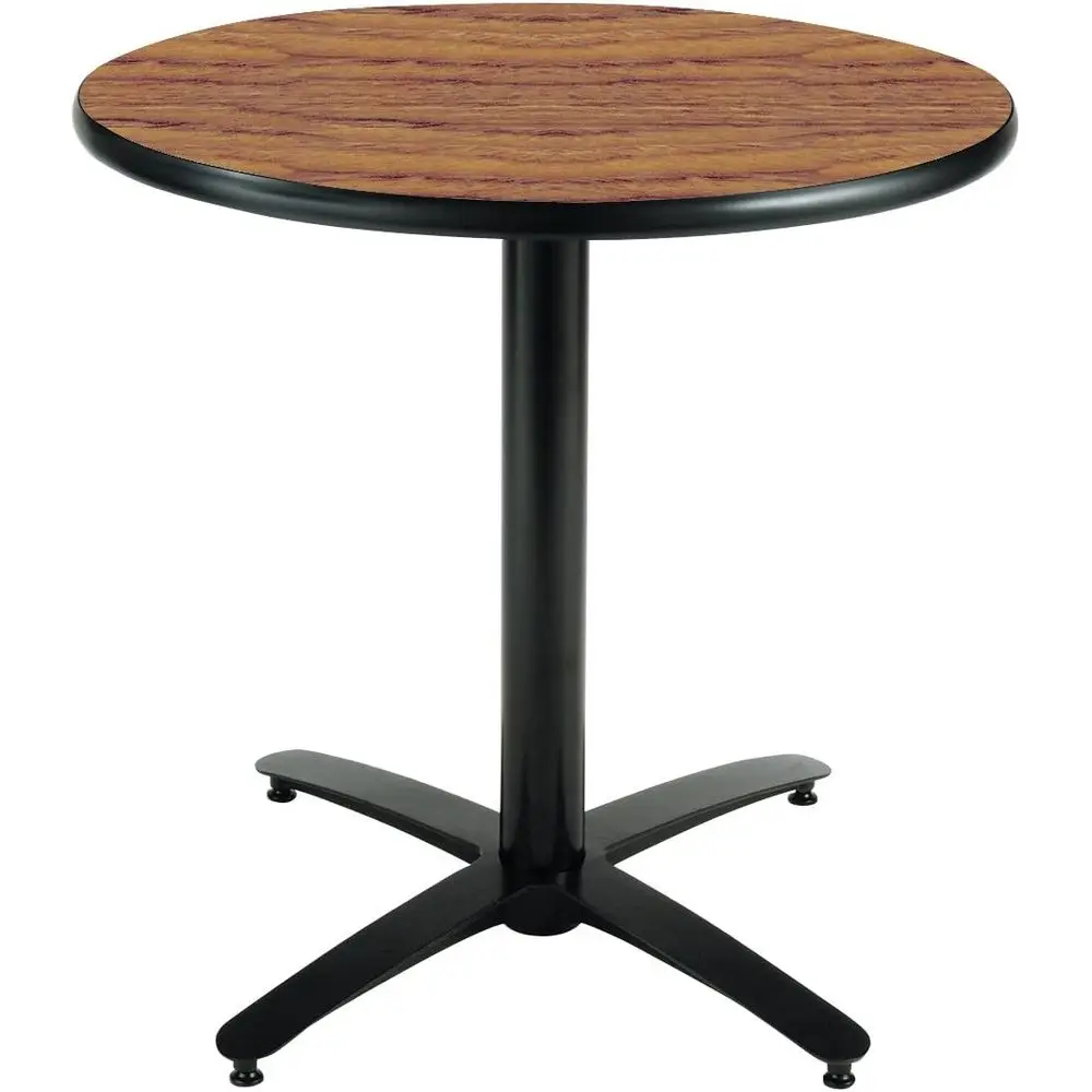 

Стол-пьедестал коммерческий 36, с арочной X-образной опорой, ламинат «Средний дуб», ресторанного класса