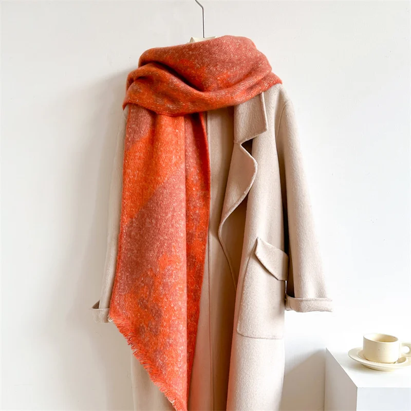 48Colors Thickened and Elongated Winter Scarf  Cashmere Shawl and Wraps Pashmina Neckerchief Bufanda Female Hairy Tessel Echarpe