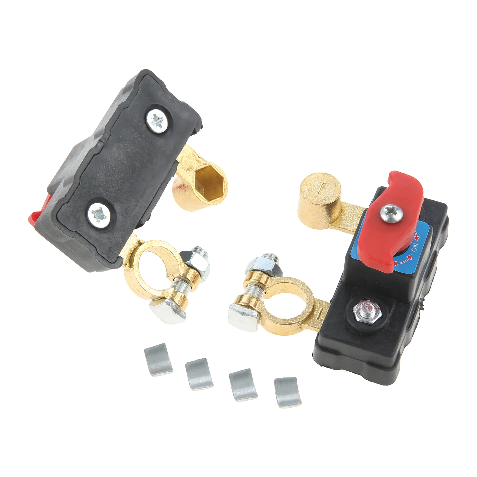 2Pcs Pure Copper High Conductivity Manual Rotary Battery Disconnect Cut-Off Switch 12V-24V for Car Trailer RV Boat Power Control