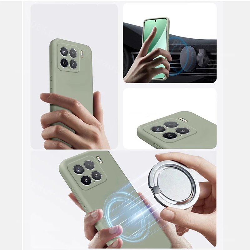 Capa de telefone magnética para xiaomi 15 pro caso para mi xiaomi15 pro carregamento sem fio magsafe silicone capa macia com filme tela