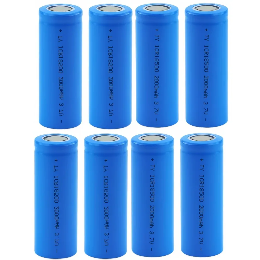 

8pcs/lot 18500 lithium battery 2000mAh 3.7V rechargeable lithium battery for flashlight radio shaver speaker battery