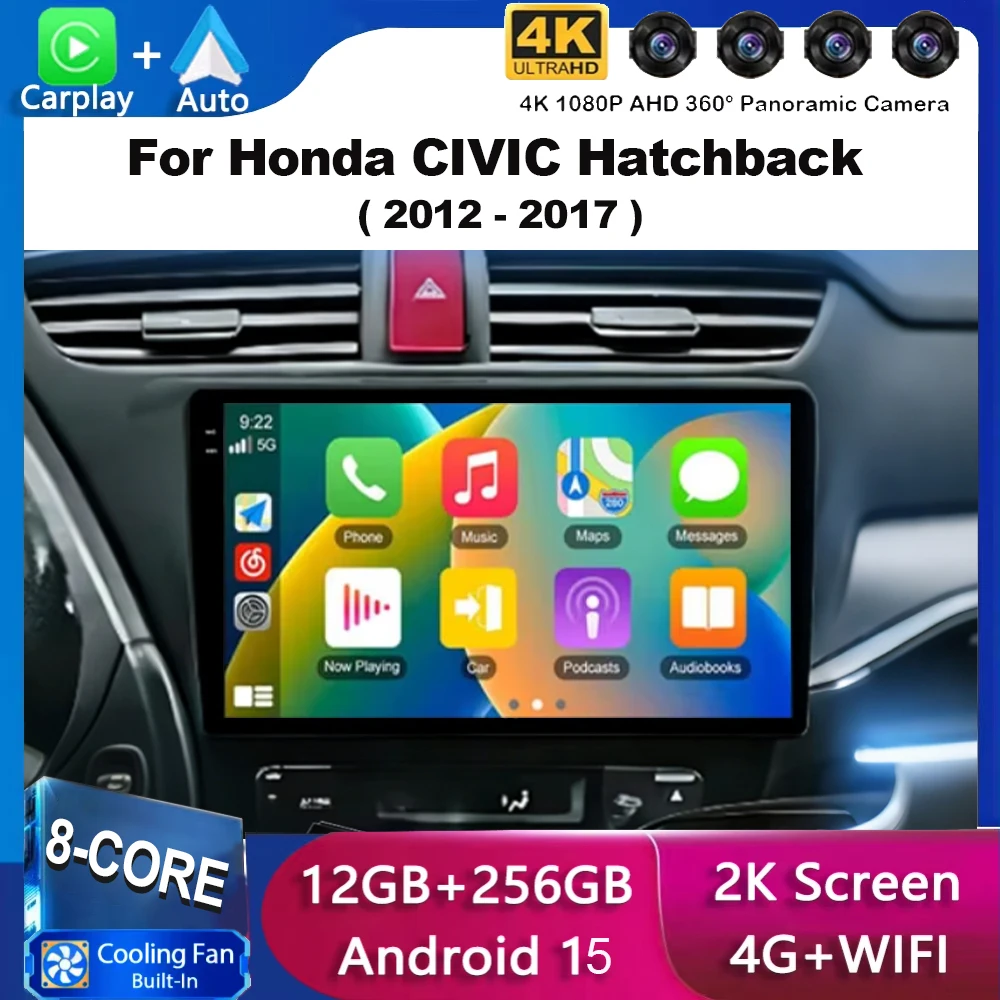 

Для Honda CIVIC Hatchback 2012-2017 Android 15 Автомобильный DVD-плеер с Carplay, мультимедиа, видеоплеером и GPS-навигацией