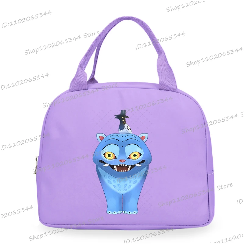 กระเป๋าใส่อาหารกลางวันลายการ์ตูนอนิเมะสำหรับผู้หญิงและเด็ก ลายกราฟิกตลก กระเป๋าเก็บอุณหภูมิแบบหนา