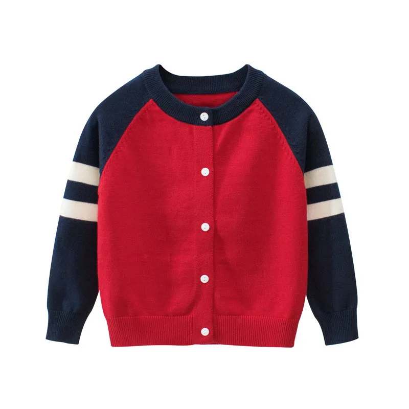 

Baby Boys Girls Knit Cardigan Sweater Neck Long Sleeve Cotton Infant Knitwear Spring Autumn Kids Wearing