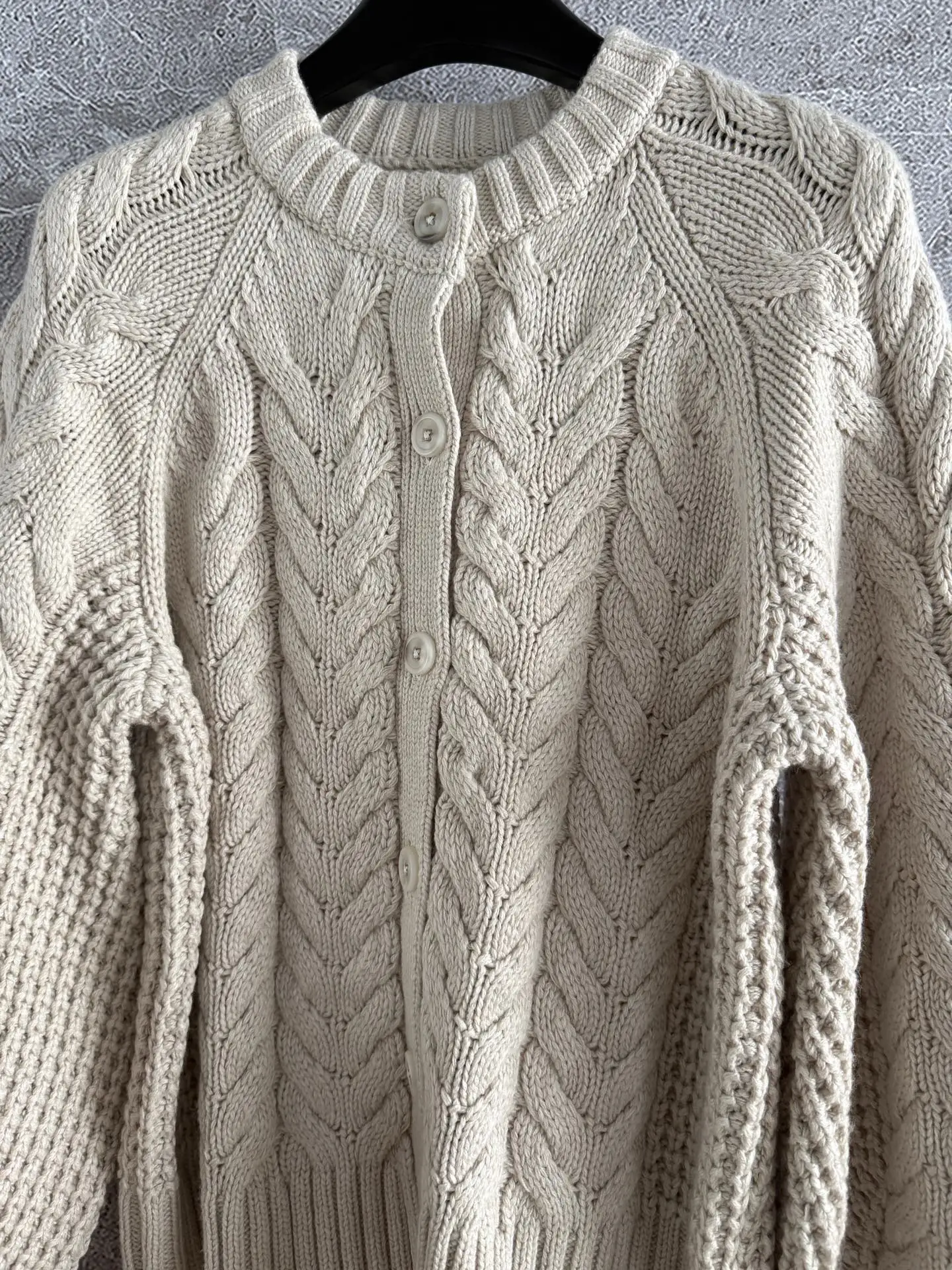 المرأة التقلبات سترة محبوكة الخريف الشتاء جولة الرقبة واحدة الصدر طويلة الأكمام سترة فضفاضة #3