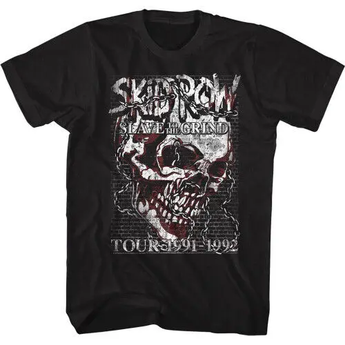 Skid Row Skull & Chains T-Shirt - Black Y2K tops Unisex Summer Short Sleeve