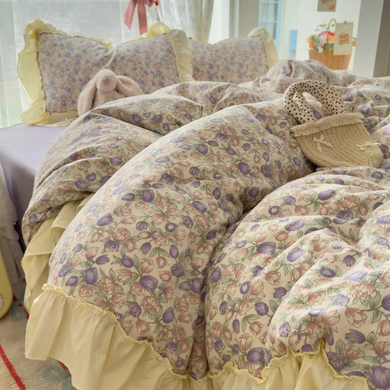 1pc French Lace Quilt Cover Skin-friendly Duvet Cover housse de couette 220x240 Single/Full/Queen Size Comforter Cover 이불커버