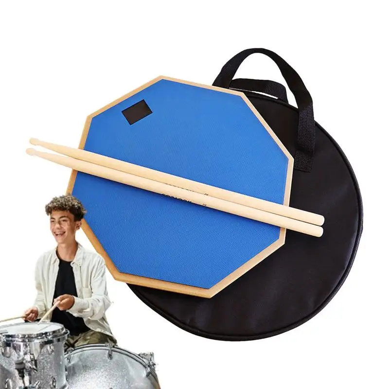 

Practice Pads For Drummers 12 Inches Drumming Pad Portable Drum Bag Set With Drum Sticks Drum Sticks Storage Nonslip Lightweight