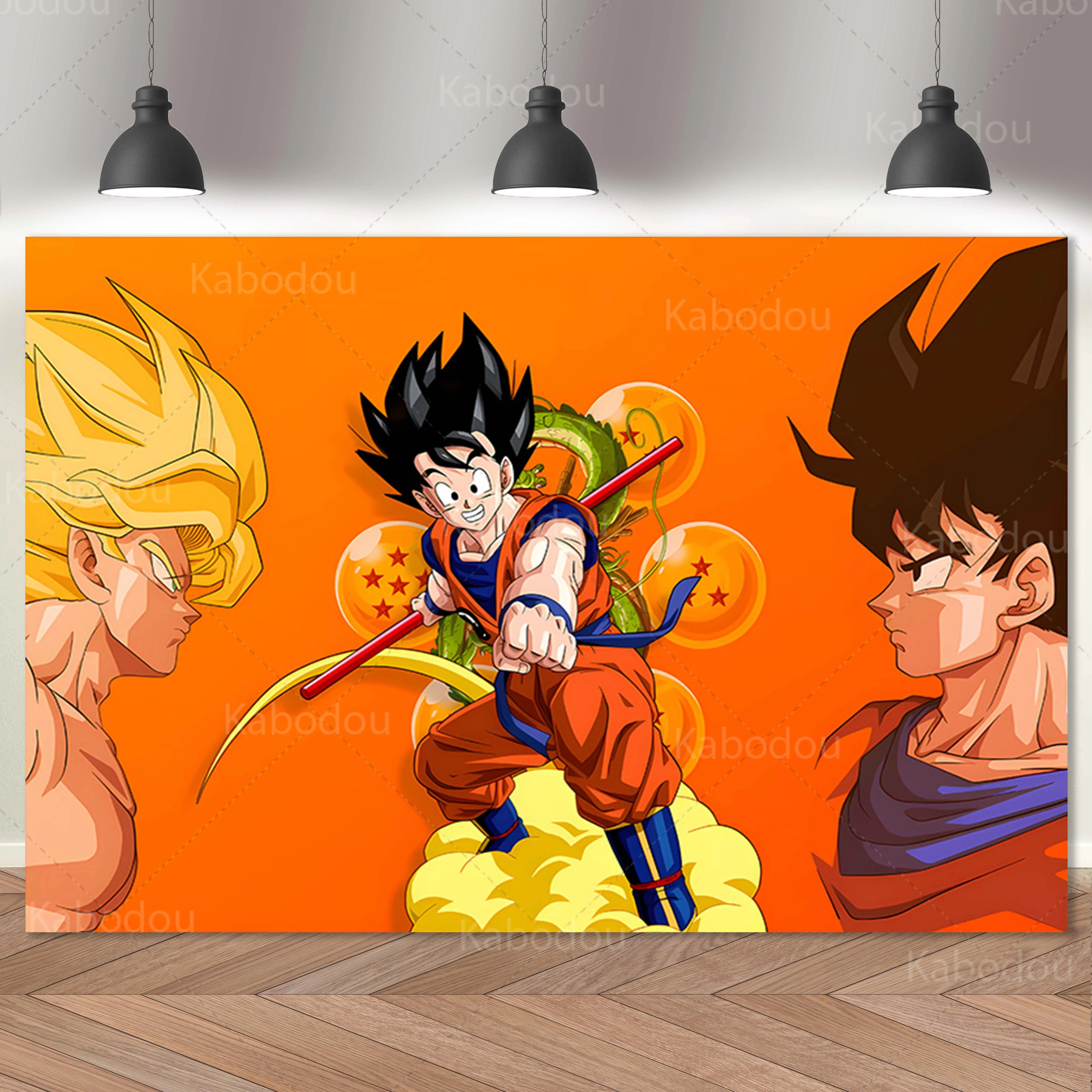 Dragon Ball Goku sfondo Kid Birthday Party Decoration Photography Background Banner Poster Baby Shower Studio puntelli