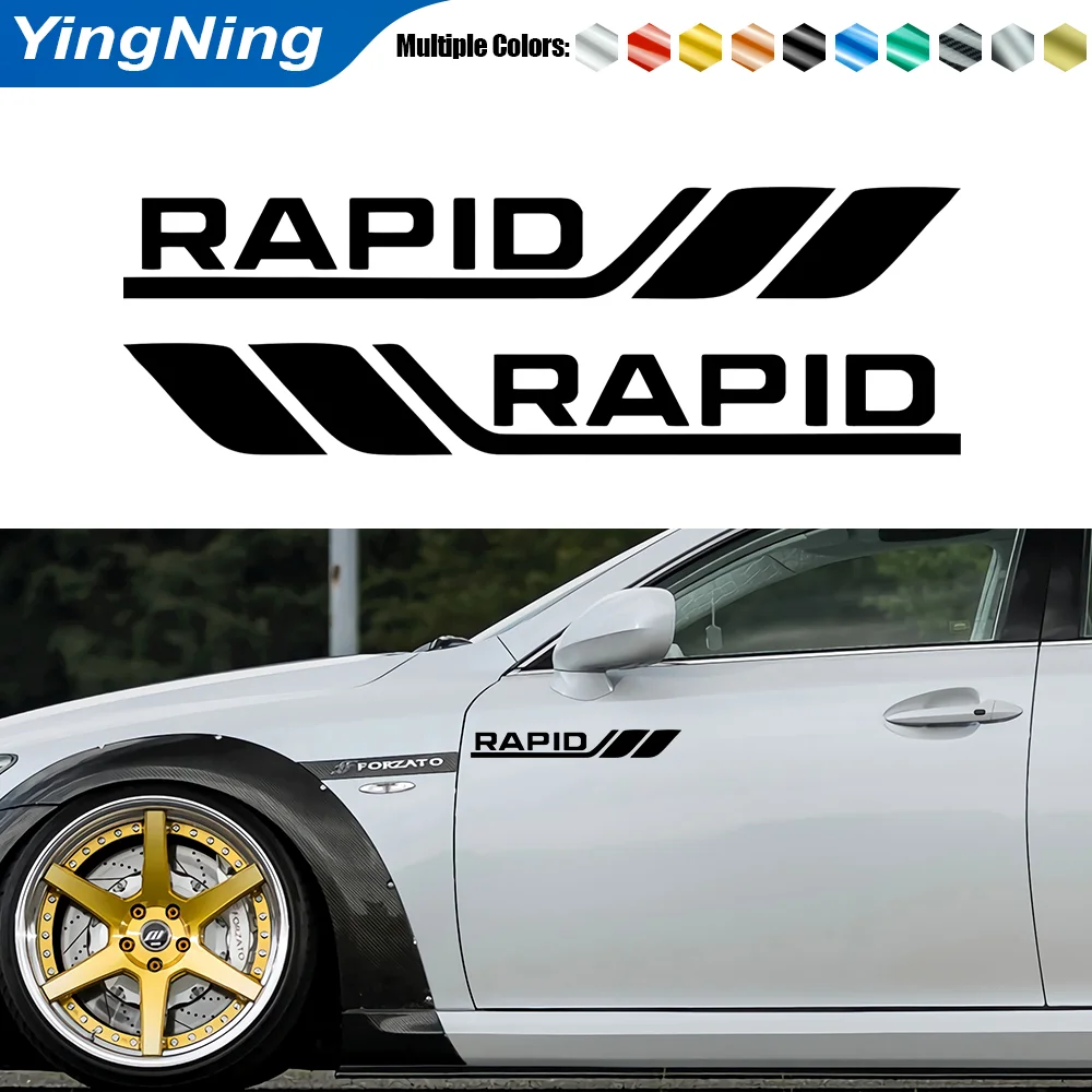 

2pcs Car Side Decorative Sticker Car Body Fender Reflective Decal Vinyl Bumper Door Stickers For Skoda RAPID Auto Accessories