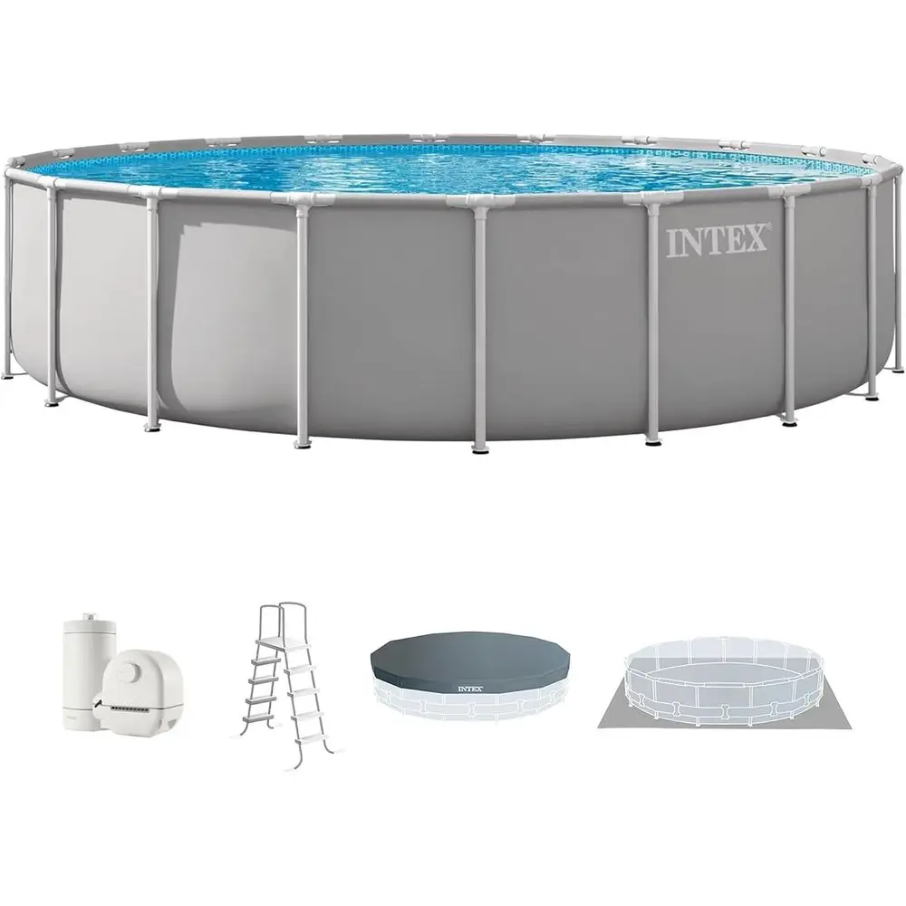 

20 t x 52 in Above Ground Pool Set, Round Swimming Pool with Steel e, 1500 GPH Cartridge ilter Pump, Ladder, Cover