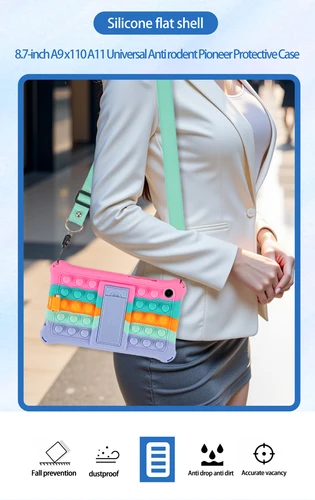 Imagen 2 del producto Funda para niños para Samsung Galaxy Tab A11 8,7 pulgadas SM-X130 SM-X135 2025 funda para tableta de burbujas para Tab A11 8,7 ""con correa y bolígrafo