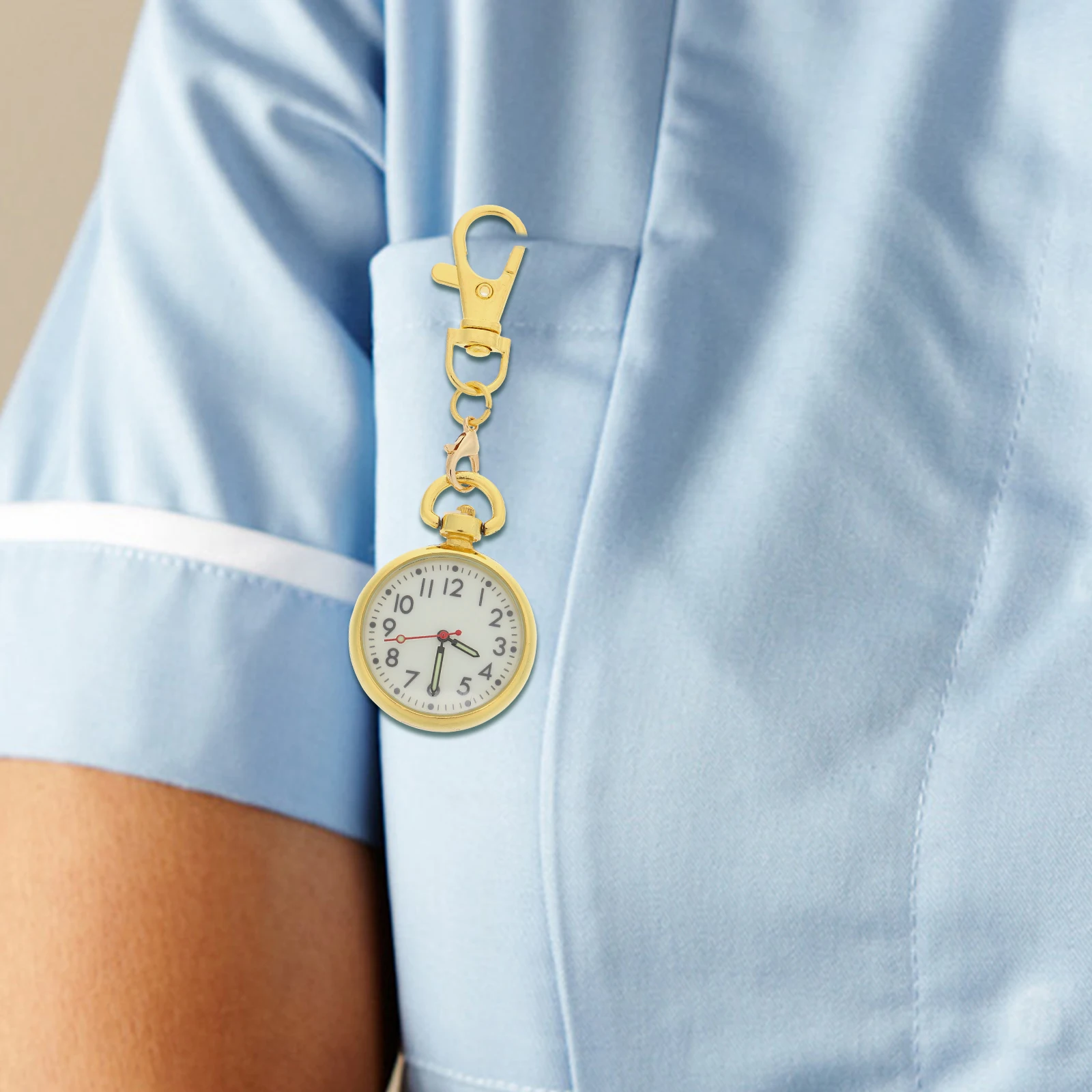 

Luminous Nurse Watch Key Buckle Pocket Glow The Dark Chest Small Nurses Watches for Women Shine