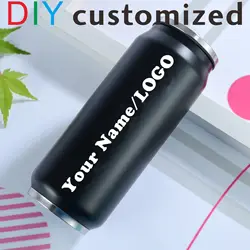 500ML Cola Can Customized Print Name Photo LOGO Insulated Thermos Stainless Steel Vacuum Bottle Keep Water Cold Portable Gift