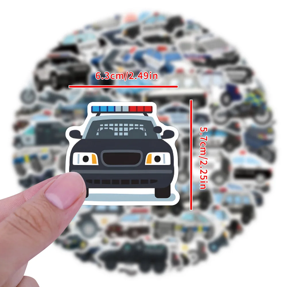 50 قطعة ملصقات سيارة الشرطة حفلة الشرطة ملصقات صناعة يدوية سكرابوكينغ الهاتف الأمتعة سكيت الشارات مقاوم للماء