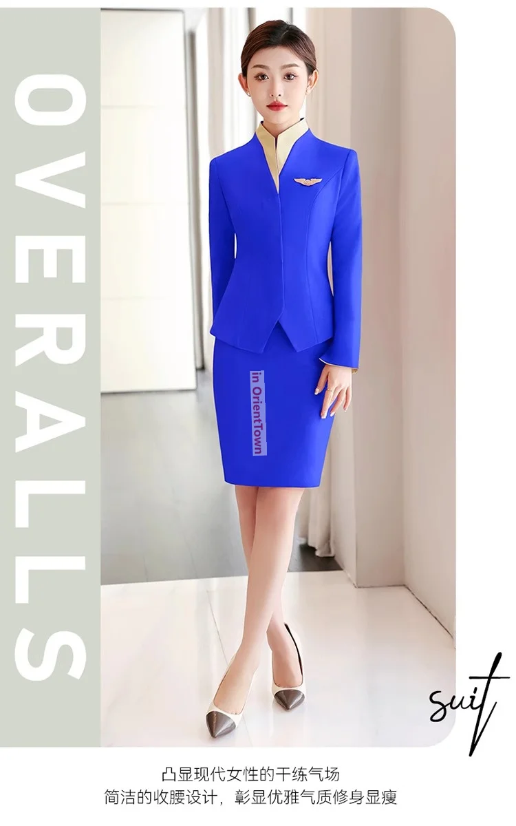 Hôtesse réception étiquette vêtements de travail Hong Kong Cathay Pacific uniforme agents de bord jupe professionnelle costumes in013