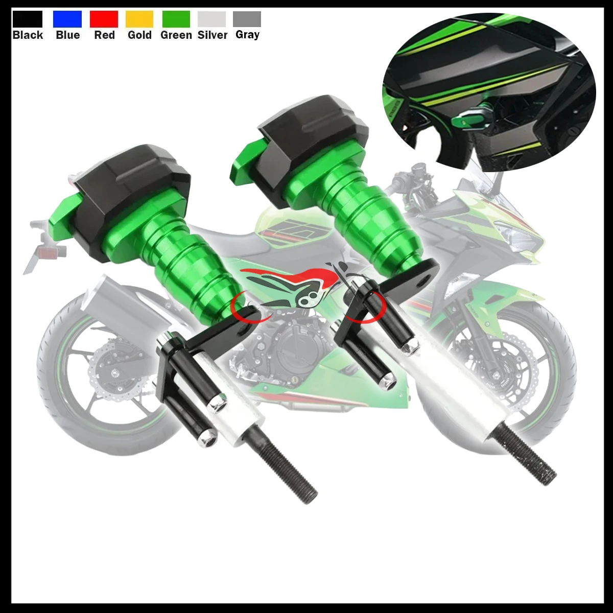 

Для KAWASAKI NINJA 400 Z 400 2018-2023 2022 NINJA400 Z400 мотоциклетная защитная рамка, слайдер, обтекатель, защита от столкновений