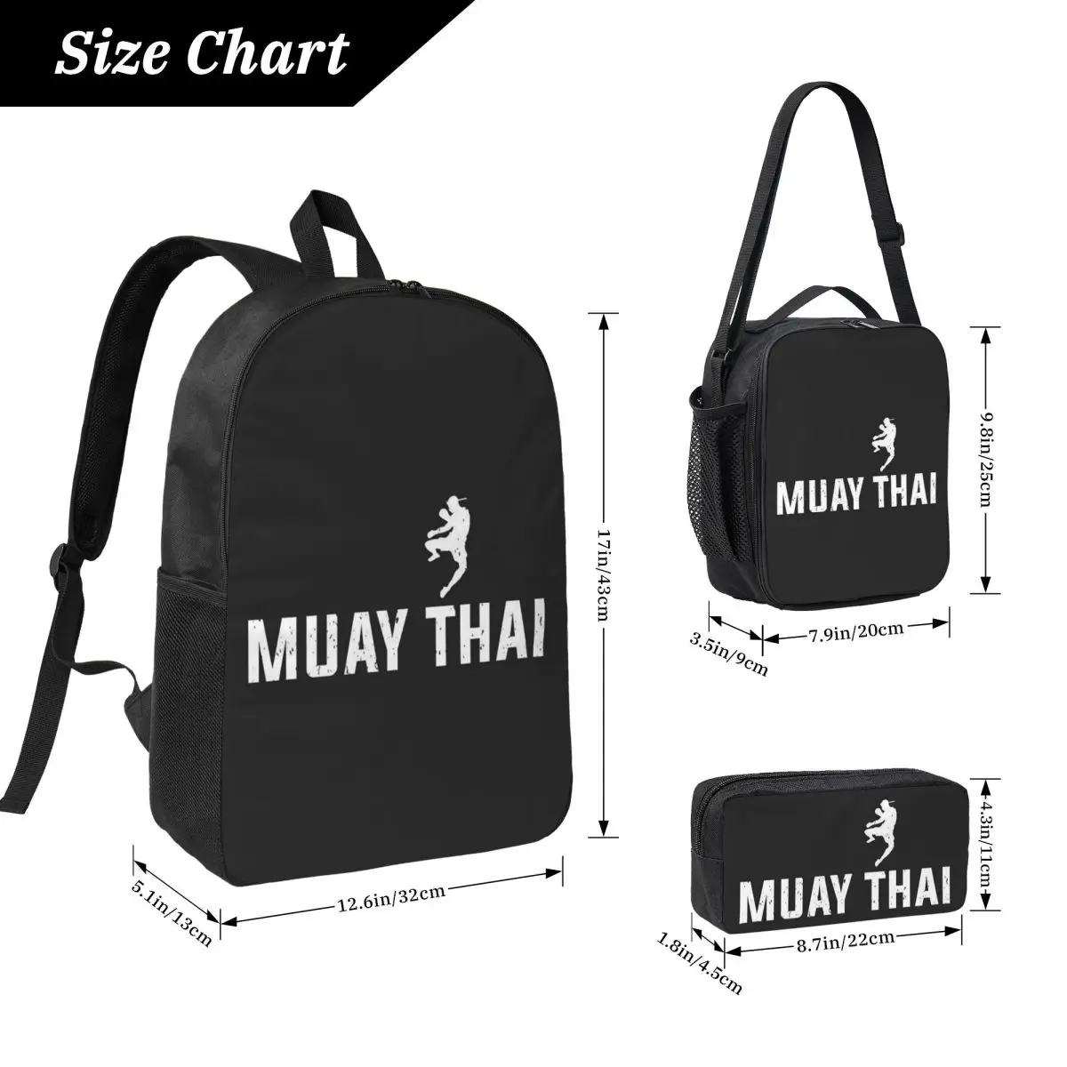 Muay Thai Gloves Thailand Boxing Fighter College Backpack BookBag School Bag Shoulder Bags 3ps Insulated Lunch Bag Pencil Case