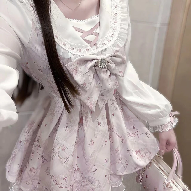 عيد الميلاد الحلو Kawaii لوليتا فستان المرأة الأميرة سليم تنورة صغيرة خمر أنيقة مساء حفلة القوطية Harajuku Y2K ثقافة فرعية