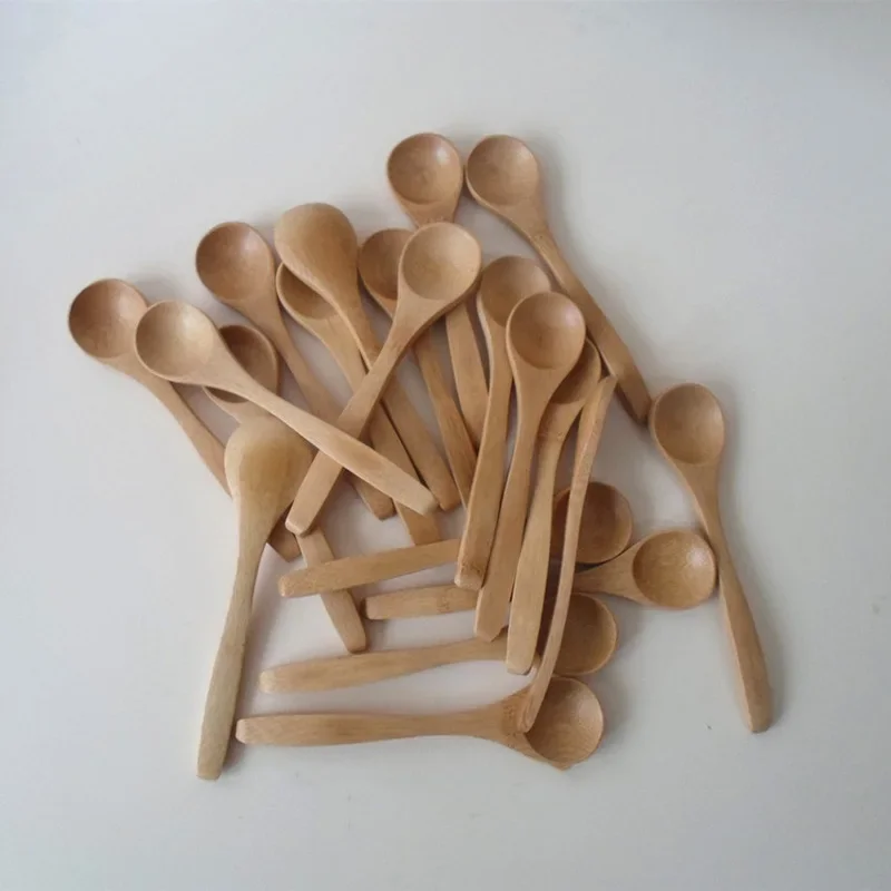 

10Pcs Mini Wooden Spoons Kitchen Spice Condiment Spoon Coffee Sugar Teaspoons Kids Short Handle Wood Scoops Home Tableware Spoon