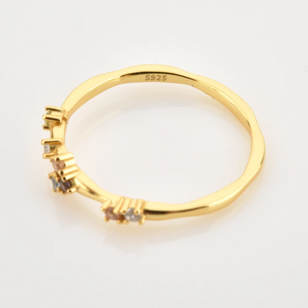 Imagen 4: ANDYWEN-Anillo de Plata de Ley 925 con cinco anillos de oro, circonita completa CZ, anillo de pájaro para mujer, joyería de boda, joyería redonda Punk Rock