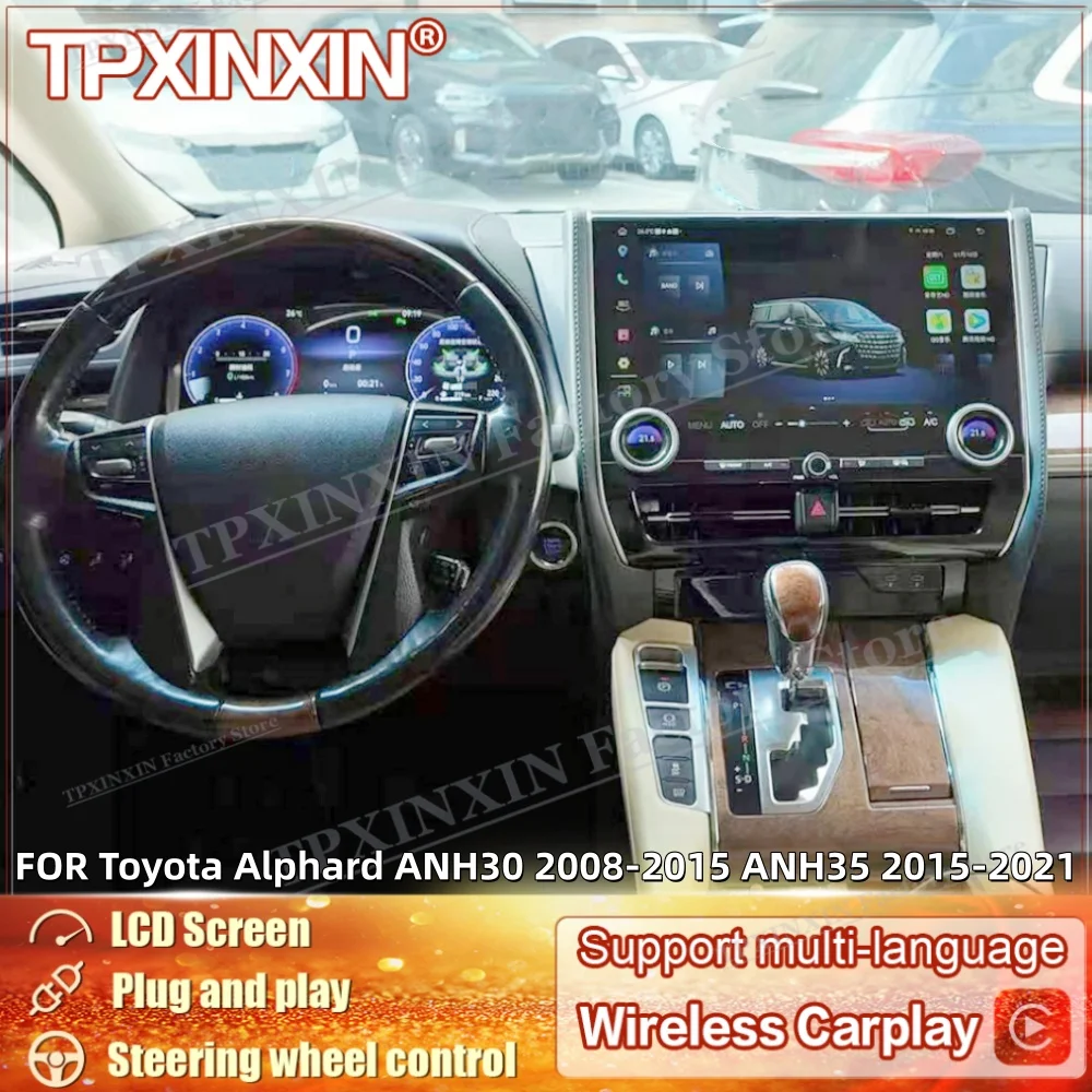 

For Toyota Alphard ANH30 2008~2015 ANH35 2015~2021 Digital LCD Cluster Dashboard Panel Virtual Instrument Cluster Replacement