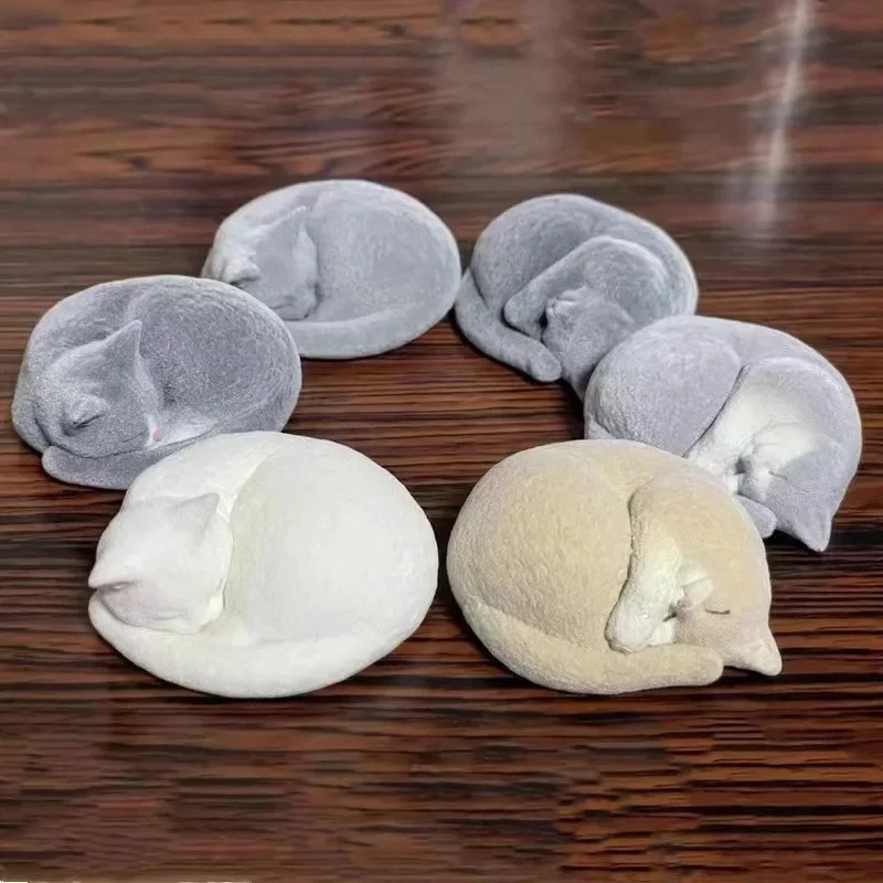 Cute Cats Series Action Figure Lovely Figure Plush Model Ornaments Decoration Bulk Toys