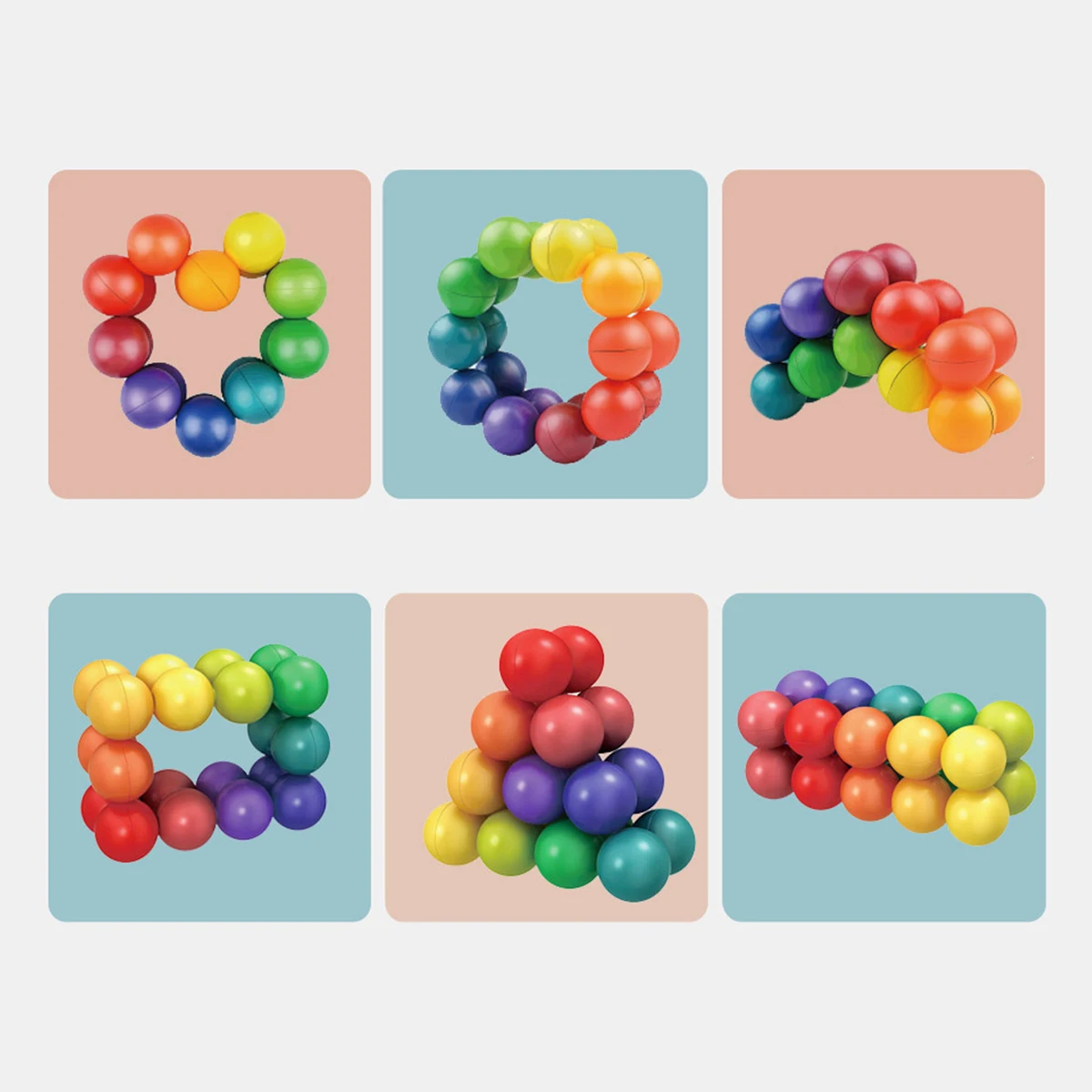 Jouets sensoriels Fidget – Balles éducatives rotatives 3D pour le stress et l'anxiété, activités d'apprentissage créatives