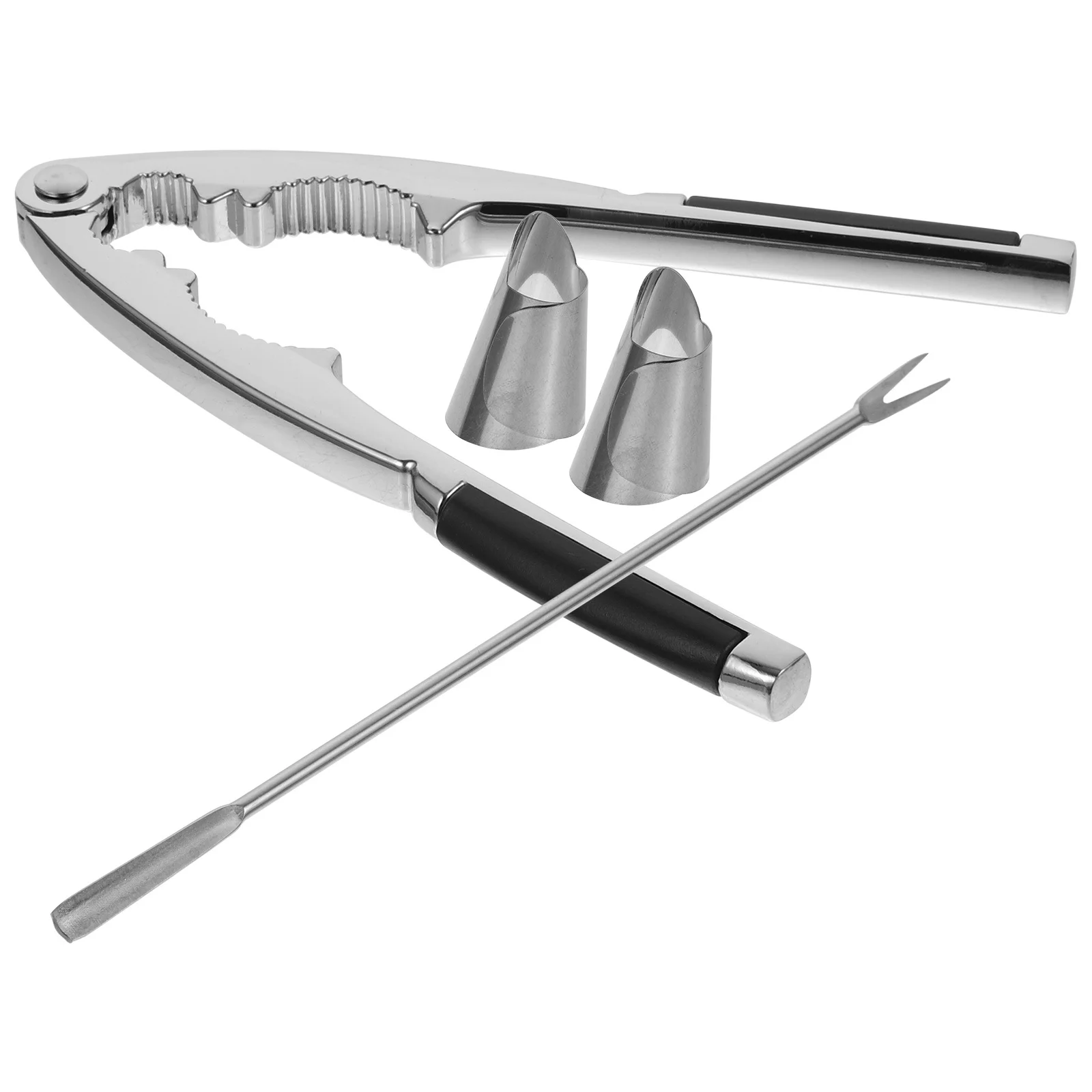 

1 Set Stainless Steel Multipurpose Nutcracker Texture Design Anti-Slip Walnuts Nuts Plier Home Kitchen Use Walnut Shell Opener