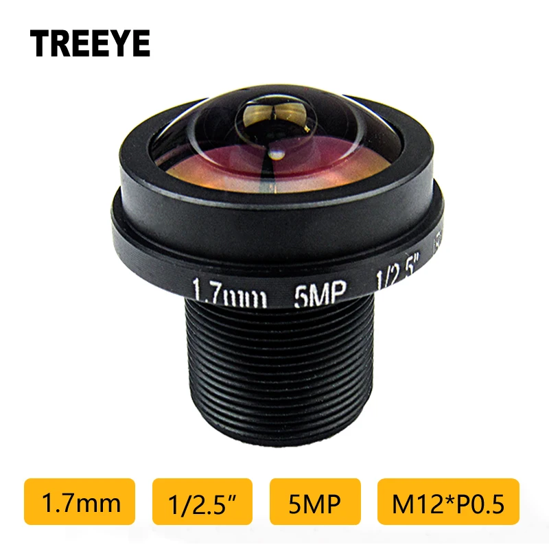 

1.7mm Fisheye Lens 5Megapixel HD CCTV IP Camera M12 Lens1/2.5" F2.0 180Degree Wide Angle Panoramic CCTV Lens