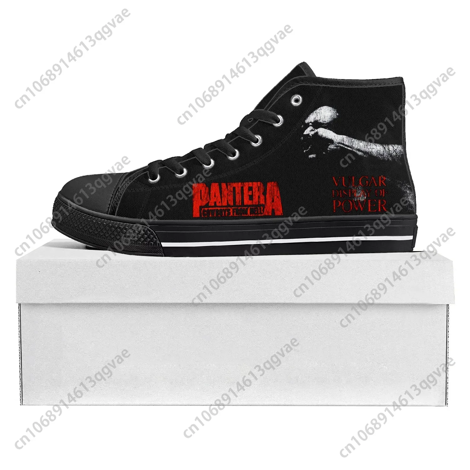 Pantera Metal Band Pop High Top High Quality Sneakers Mens Womens Teenager Canvas Sneaker Casual Couple Shoes Custom Shoe Black