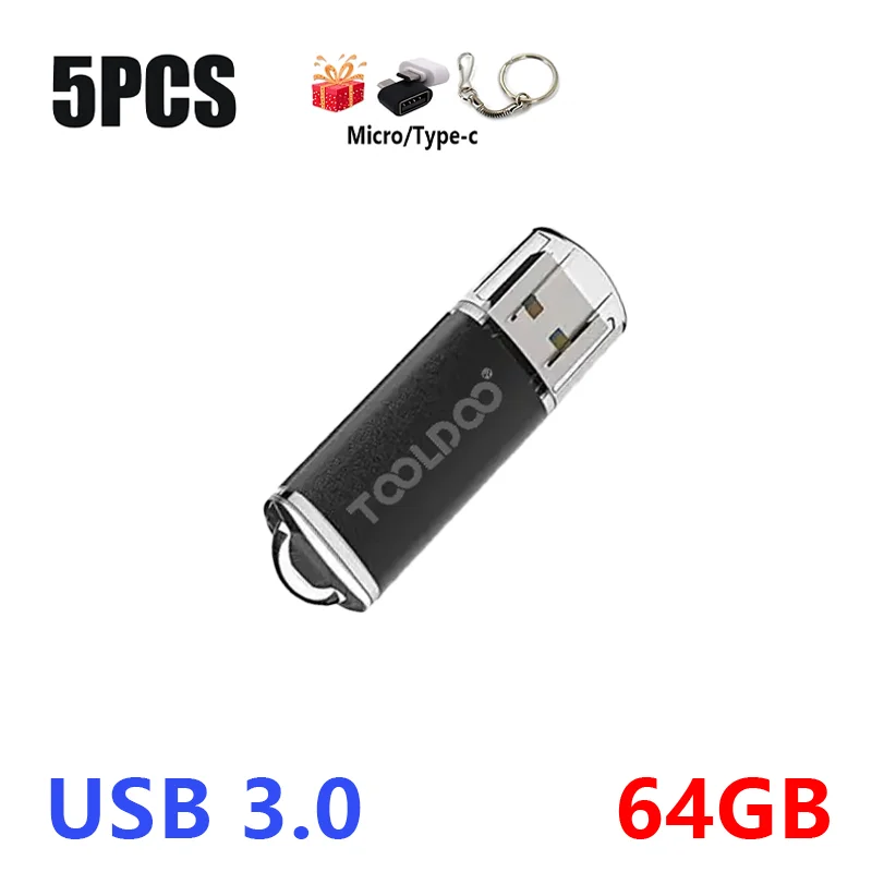 5 шт. высокоскоростной флеш-накопитель USB 3,0 64 ГБ, флеш-накопитель для Android Micro/PC с Wdapte шка