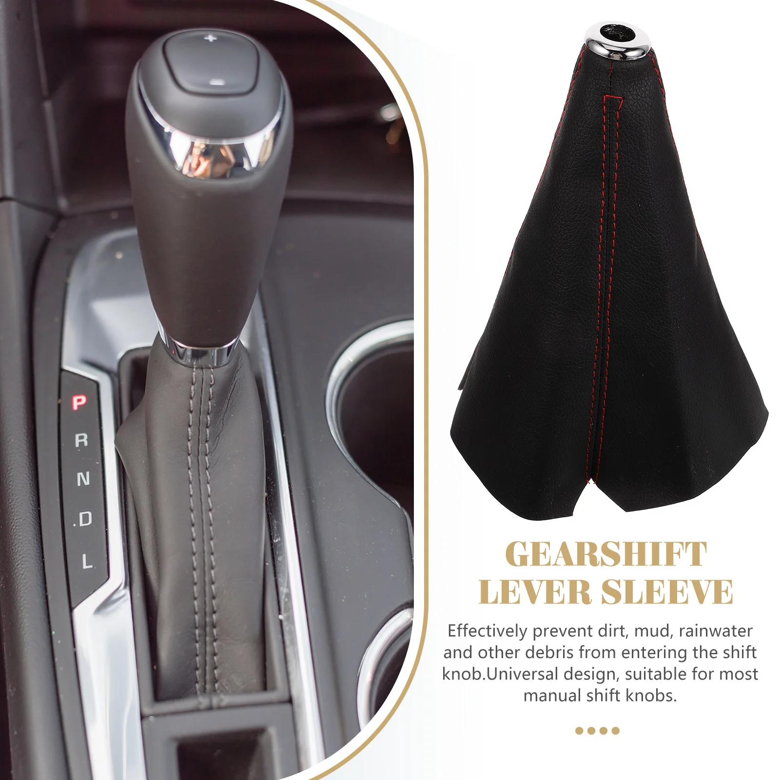

PU Shift Boot Manual Gear Shift Cover Universal Replacement Shifter Boot Retainer Durable Interior Accessories