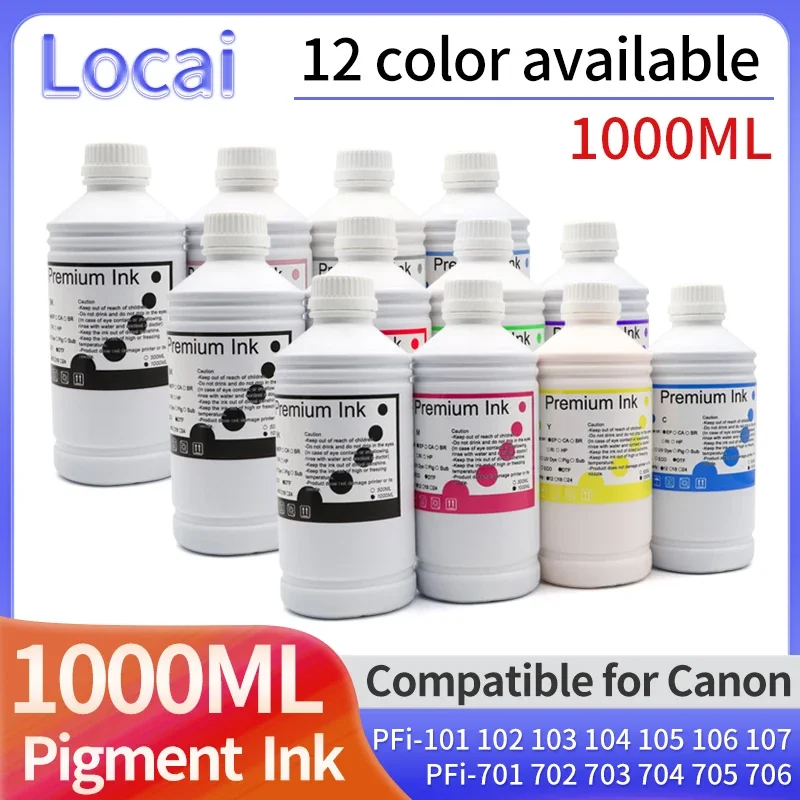 1000ML tinta pigmen kompatibel untuk Canon iPF700 iPf710 ipf605 iPF 650 655 750 755 760 765 iPF-5000 iPF 5100 ipf6100 iPF670 tinta