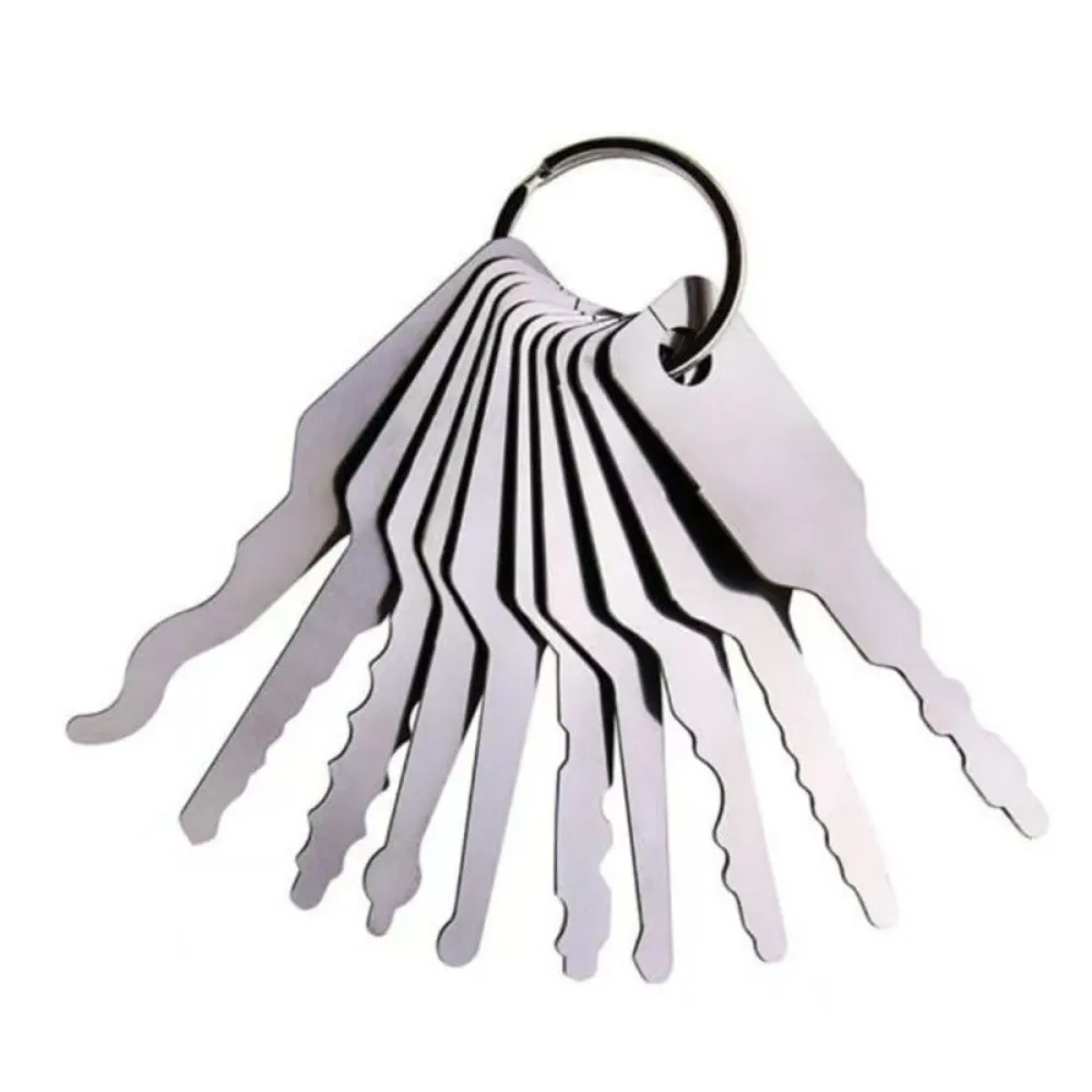 10‑in‑1 Key Blanks Set Transparent Bag Packaging Replacement Key Blank Accessories Daily Lock Repair Hardware Tool