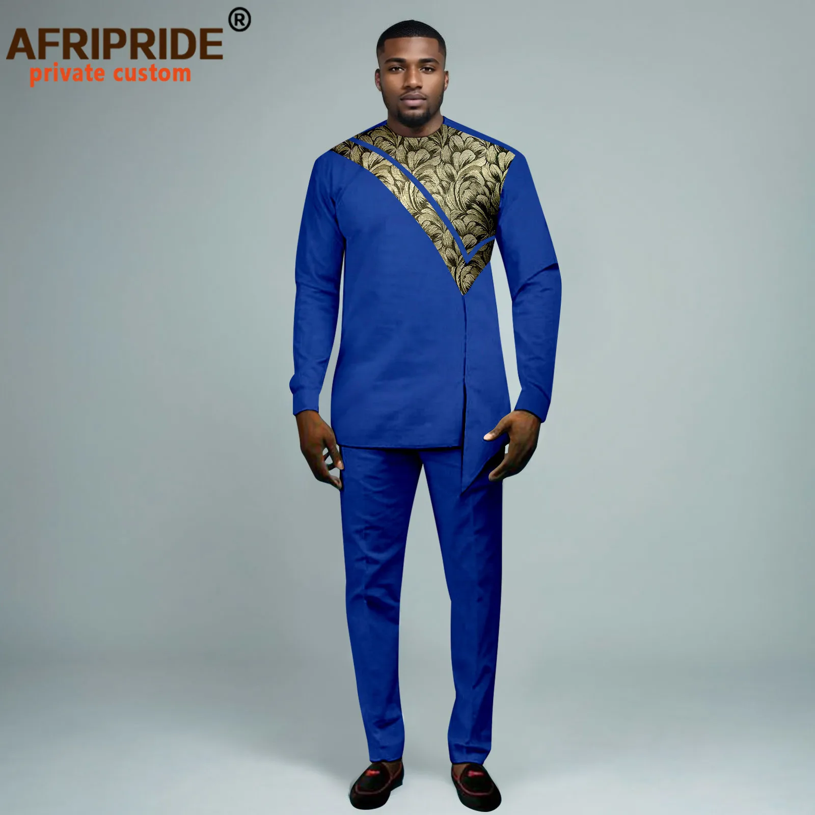 Men Tracksuit African Clothes Dashiki Embroidery Long Sleeve Shirts and Pant 2 Piece Set Dashiki Outfits Ankara Attire 2416055