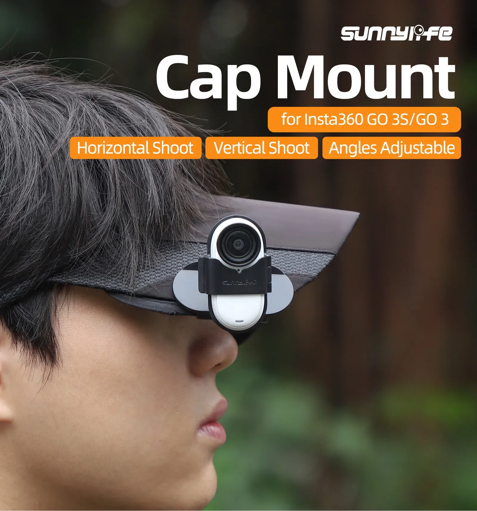 Adjustable Cap Clip Cap Mount For Insta360 GO 3S/GO 3 Anti-shake Protection Fixed Vertical Replacement Parts