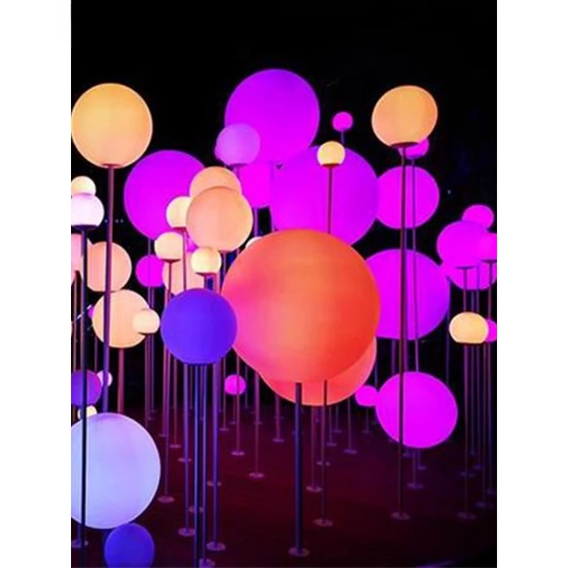 Net red bubble light, commercial plaza induction interactive device, forest blowing breathing light, outdoor landscape light